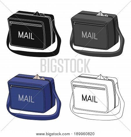 Postal bag.Mail and postman single icon in cartoon style vector symbol stock illustration .