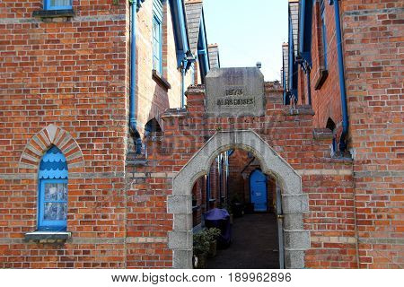 Padstow, Cornwall, Uk - April 6Th 2017: Victorian Red Brick Alms Houses, Dated 1875, Built By Rich B