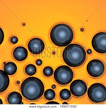 Abstract background of small rings in yellow colors. 3d rendering