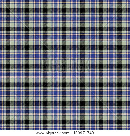 Blue and grey striped checkered tartan pattern