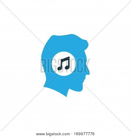 Meloman Colorful Icon Symbol. Premium Quality Isolated Music Lover Element In Trendy Style.