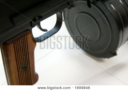 Närbild av sovjetiska kulspruta Rpd-44 Viii