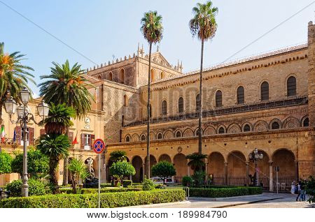 Cathedral on the Vittorio Emanuele Square - Monreale Sicily Italy