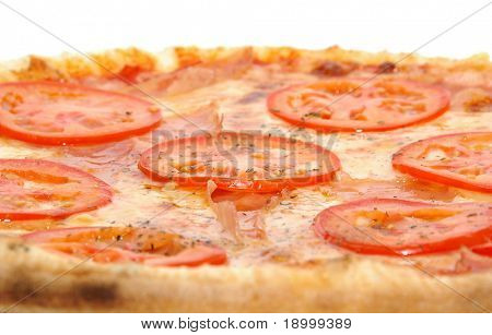 Side view of Pizza