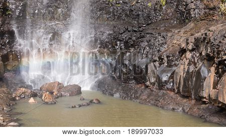 closeup of Purling Brook falls in Springbrook National Park, Queensland, Australia