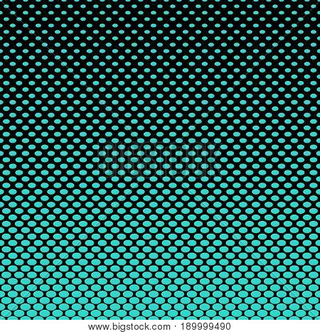 Cyan and black ellipse pattern halftone background - abstract vector illustration