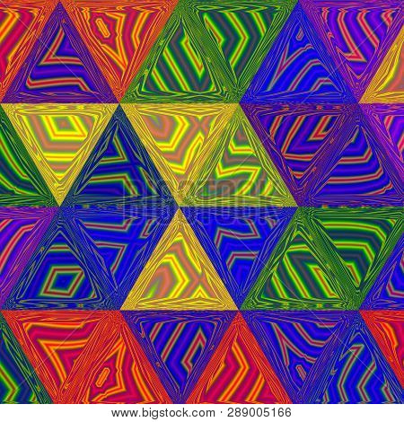 Skribble Colorful Vibrant Neon Triangle Zigzag Mosaic