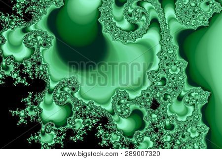 Green Wave Fractal Diamand Swirl Gradient Card