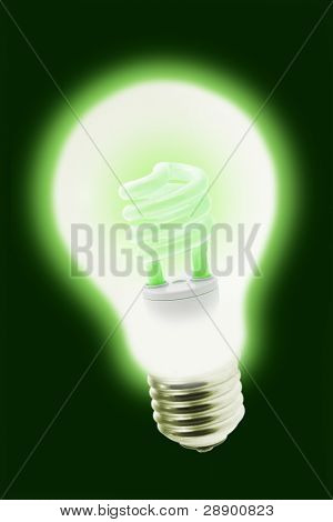 Energy saving electric bulb illuminating inside tungsten light bulb