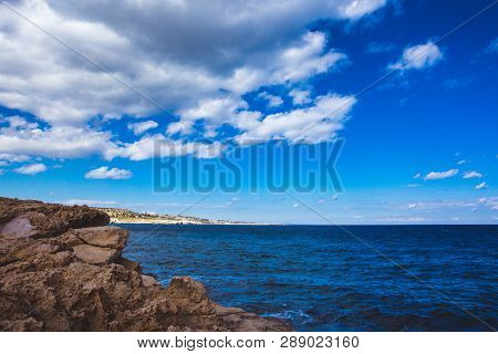 Beautiful Sea Shore In Cyprus. A View Of A Sea Shore In Kavo Greko Nenar Aiya Napa, Cyprus