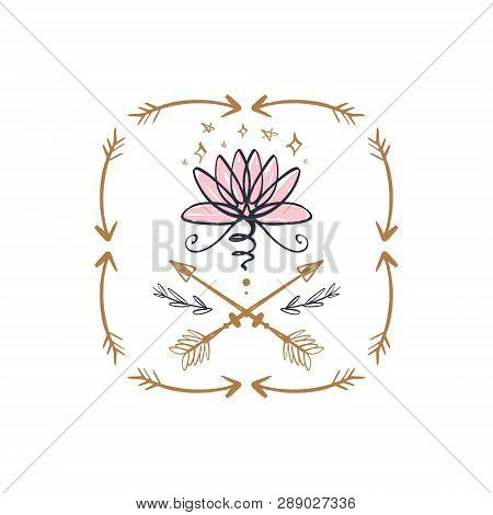 Harmony And Universe Symbol, Sacred Geometry. Ayurveda And Balance Logo Or Label