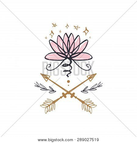 Harmony And Universe Symbol, Sacred Geometry. Ayurveda And Balance Logo Or Label