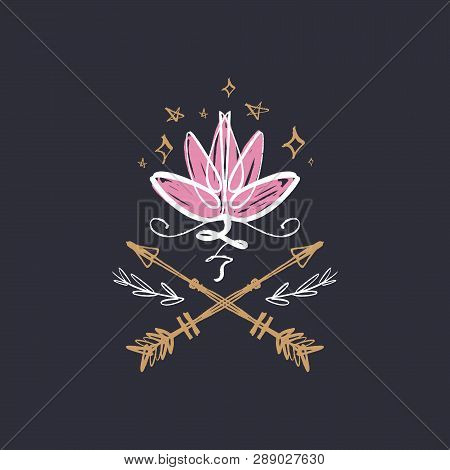 Harmony And Universe Symbol, Sacred Geometry. Ayurveda And Balance Logo Or Label