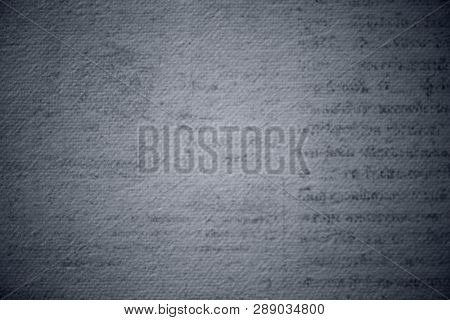 Grunge bluish gray printed page textured background