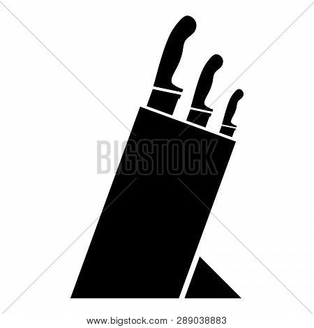 Knife Set Knife Holder Knives Set Holder For Knives Icon Black Color Vector Illustration Flat Style 