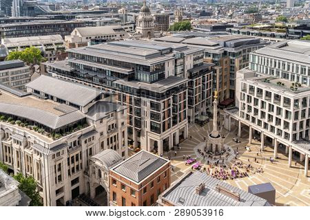 London stock exchange building at Paternoster Square next to St Paul's Cathedral in the City of London, England