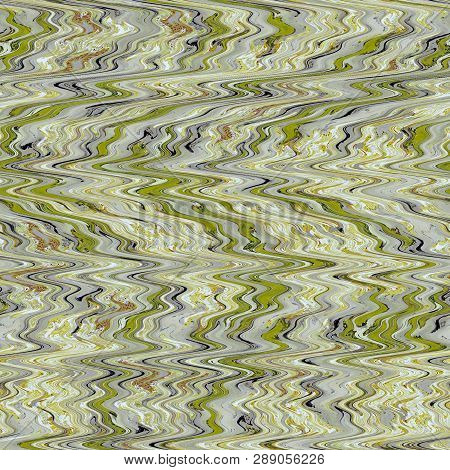 Zigzag Pattern Olive Green Yellow Abstract Art Background, Bronze, Dusky, Swarthy, Color Trends