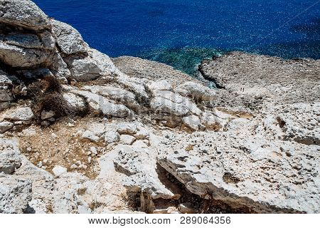 Sea Caves Near Cape Greko. Mediterranean Sea