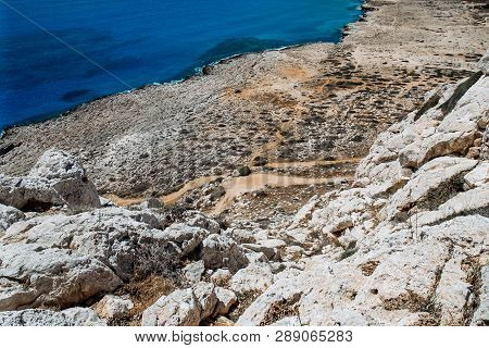 Sea Caves Near Cape Greko. Mediterranean Sea