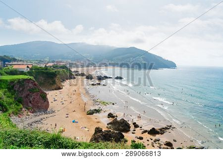 Cantabrian Sea Coast And Beach Playa De Bakio, Pais Vasco Spain