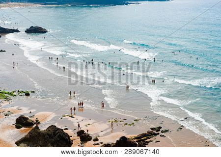 Cantabrian Sea Coast, Beach Of Bakio, Pais Vasco Spain