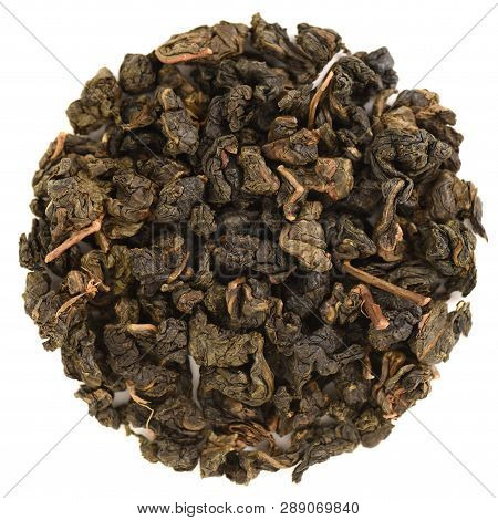Pinglin Fo Shou Taiwan Oolong In Round Shape Isolated