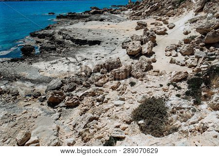 Sea Caves Near Cape Greko. Mediterranean Sea