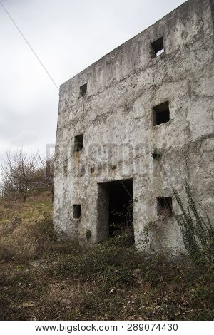 Abandoned House Overgrown With Poison Ivy In An Abandoned Village Slapnik In Region Goriška Brda, Sl