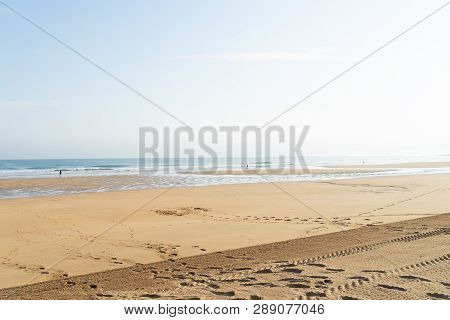 View Of Zarauz City Beach, Pais Vasco, Spain