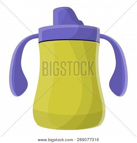 Yellow Sippy Cup Icon. Cartoon Of Yellow Sippy Cup Icon For Web Design Isolated On White Background
