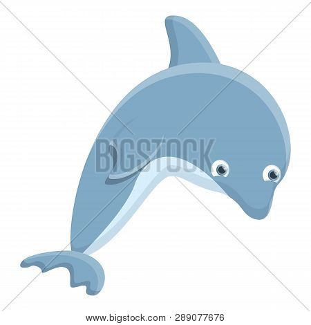 Smart Dolphin Icon. Cartoon Of Smart Dolphin Icon For Web Design Isolated On White Background