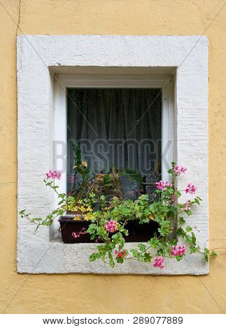 Window Of A House In The Resort Rathen In The Elbe Sandstone Mountains