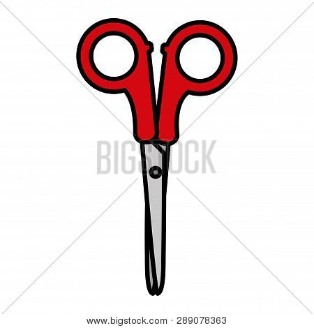 Color Artistic Scissors School Utensil Design Vector Illustration