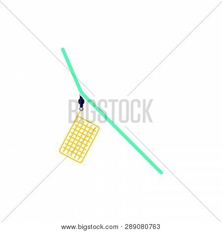 Icon Of  Fishing Feeder Net. Flat Color Design. Vector Illustration.