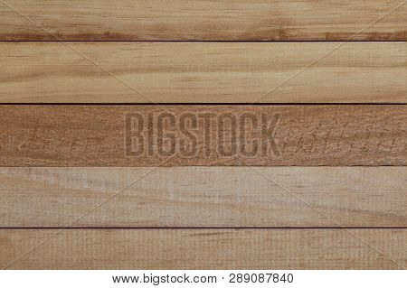 Texture Of Natural Wood Slats (unvarnished). Copper, Reddish, Cherry. Horizontal Sense.