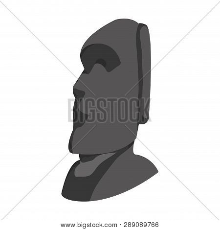 Moai Sculpture From Easter Island Culture Vector Illustration