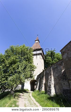 Biertan, Romania - April 29, 2018: Biertan Fortified Church In Transylvania