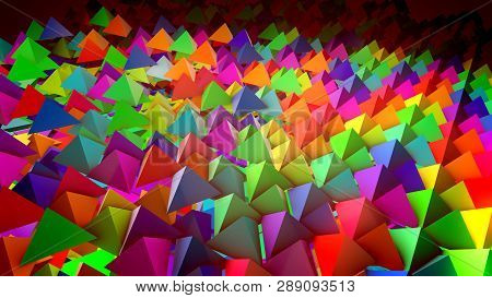 Flat Surface With Dozens Of Pyramids