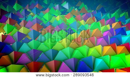 Slanted Territory With Colorful Pyramids Rows