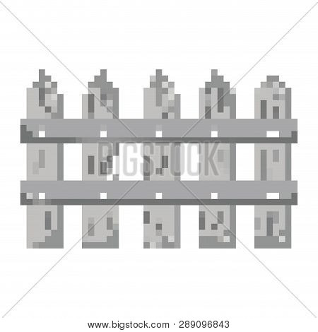 Pixelated Gray Wood Grillage Structure Vector Illustration
