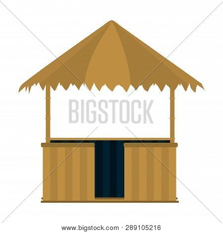 Straw Hut Nature Architecture Style Vector Illustration