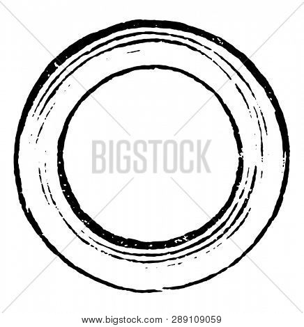 Annulet Difference used by armorists at the present time are nine in number, vintage line drawing or engraving illustration.