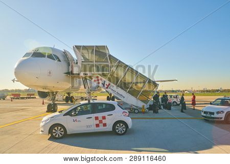 LINATE, ITALY - CIRCA NOVEMBER, 2017: Milan Linate Airport.