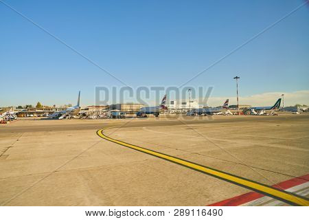 LINATE, ITALY - CIRCA NOVEMBER, 2017: Milan Linate Airport.