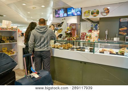 LINATE, ITALY - CIRCA NOVEMBER, 2017: a cafeteria in Milan Linate Airport.