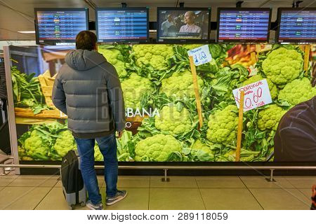 LINATE, ITALY - CIRCA NOVEMBER, 2017: interior shot of Milan Linate Airport.