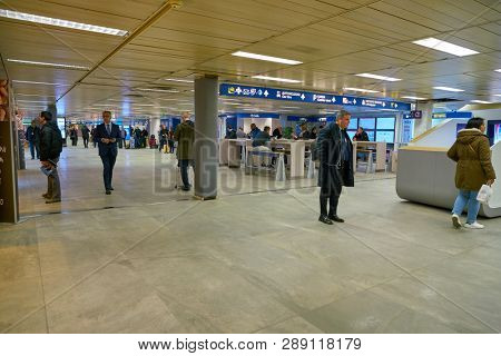LINATE, ITALY - CIRCA NOVEMBER, 2017: interior shot of Milan Linate Airport.
