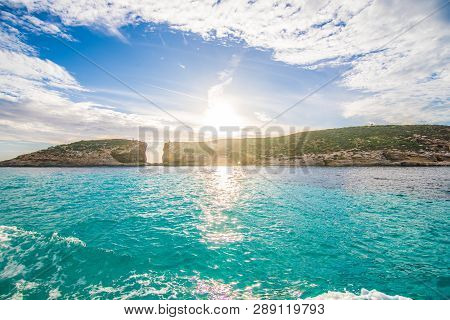 Comino, Malta - November, 2018: Holidays At Blue Lagoon On Island Comino Malta Island