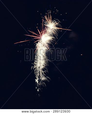 Big Bright Ireworks On The Black Background