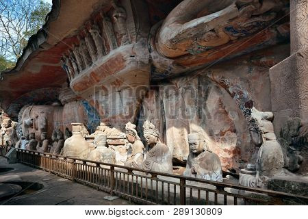 Dazu Rock Carvings as the World Heritage Site located in suburb Chongqing, China